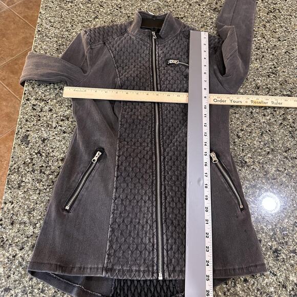 Liverpool Jacket Womens Size Small Gray Quilted Moto Full Zip Casual Grunge - Picture 4 of 9